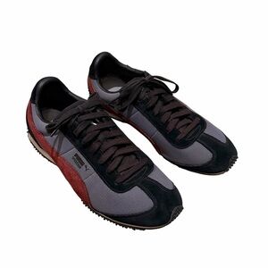 PUMA Speeder Mesh Suede Sneaker in Black Grey Red Retro Size 9.5